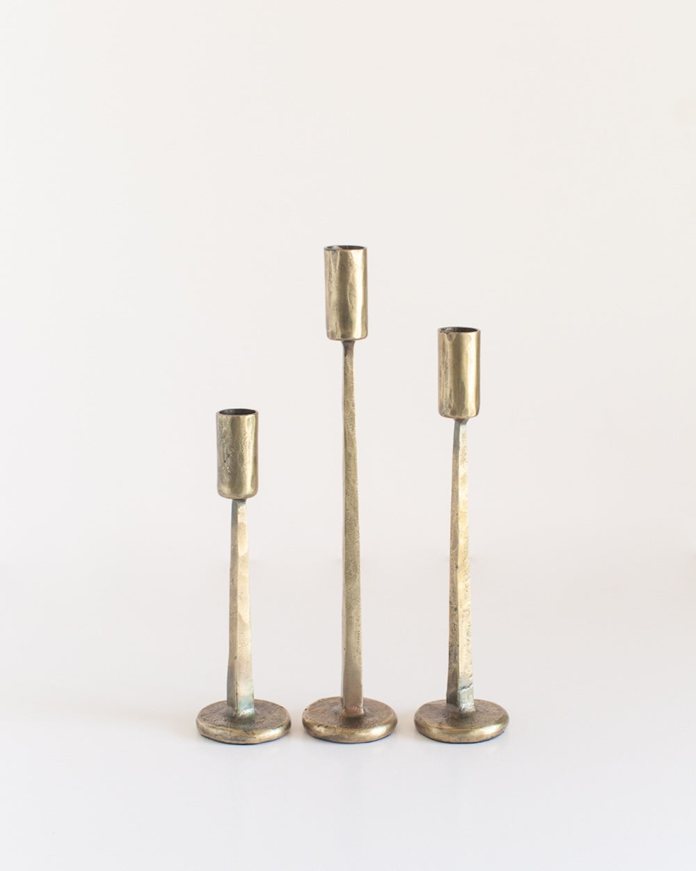 S/3 Dante Candlesticks - Brass Finish