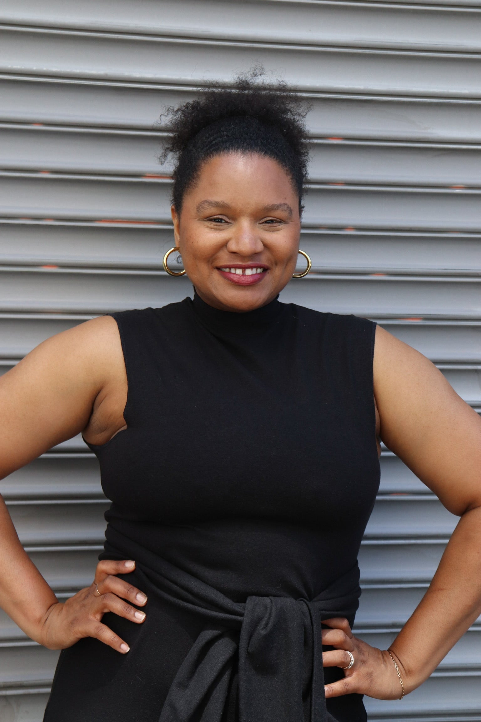 black cotton hemp column dress