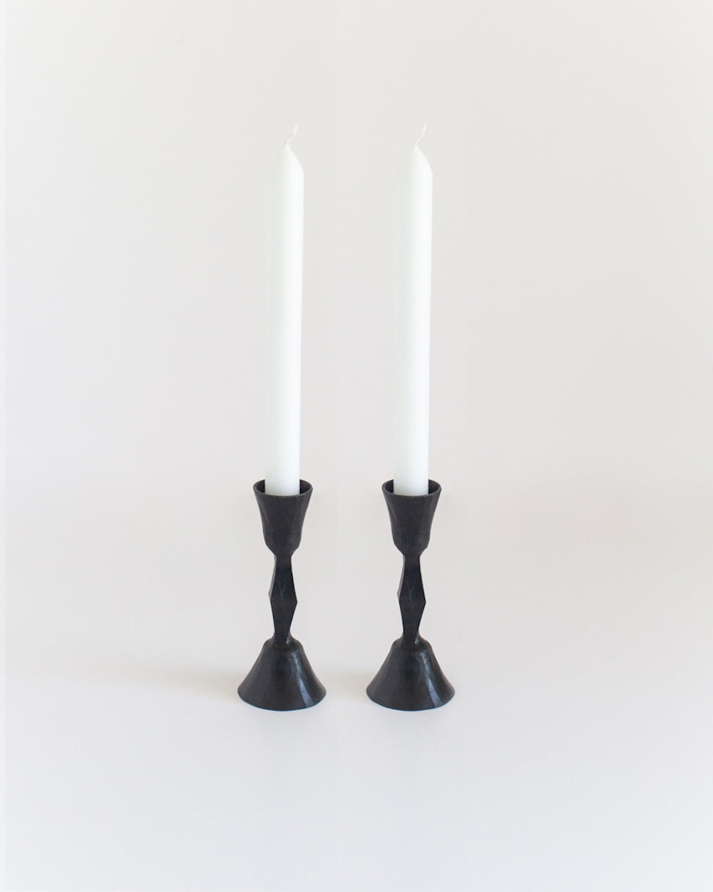S/2 Low Diamond Candlestands - Black Finish