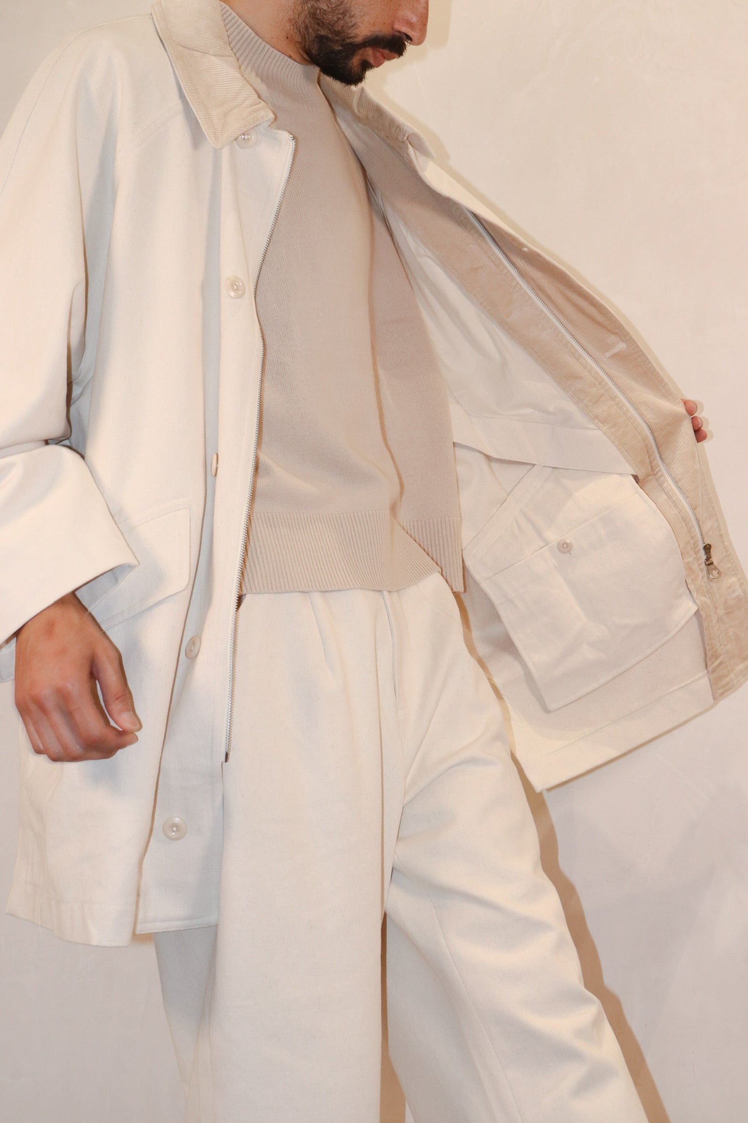 mid-length duster coat