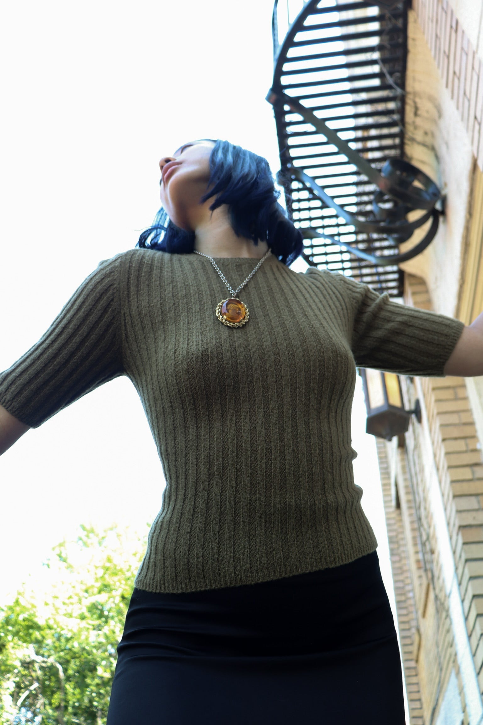 molly ribbed short sleeves tee