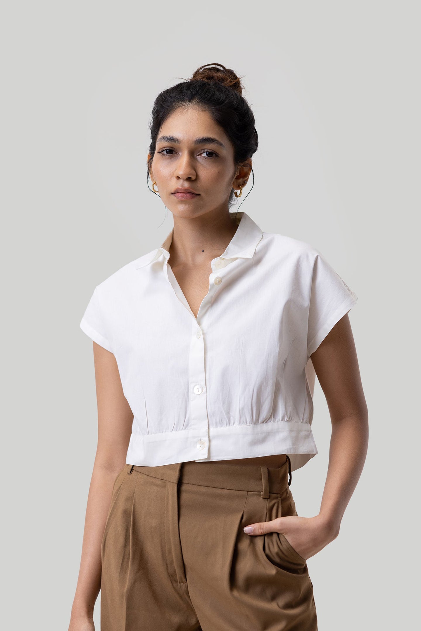 Oversized Crop Shirt