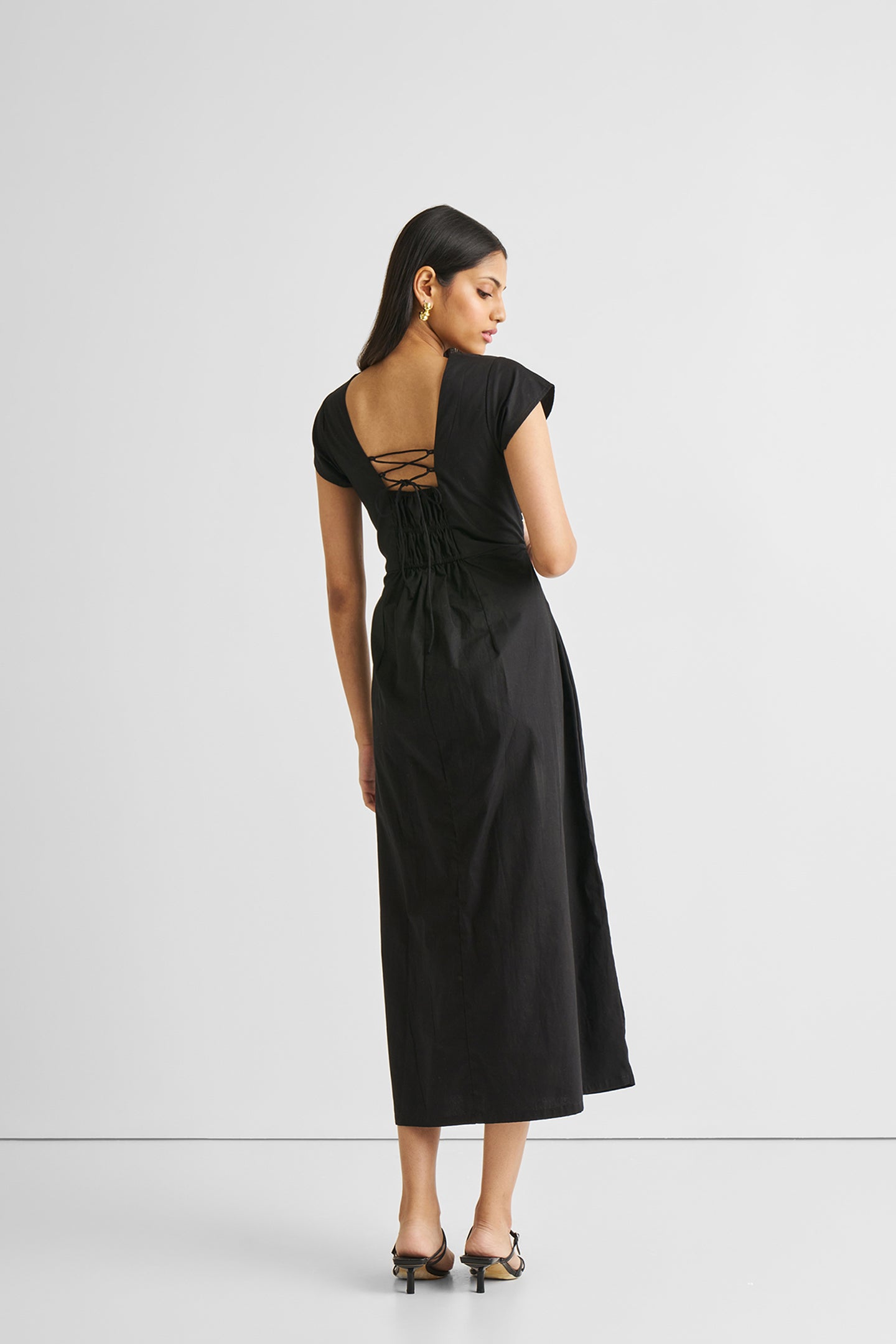 Ruched Dress with Front Slit
