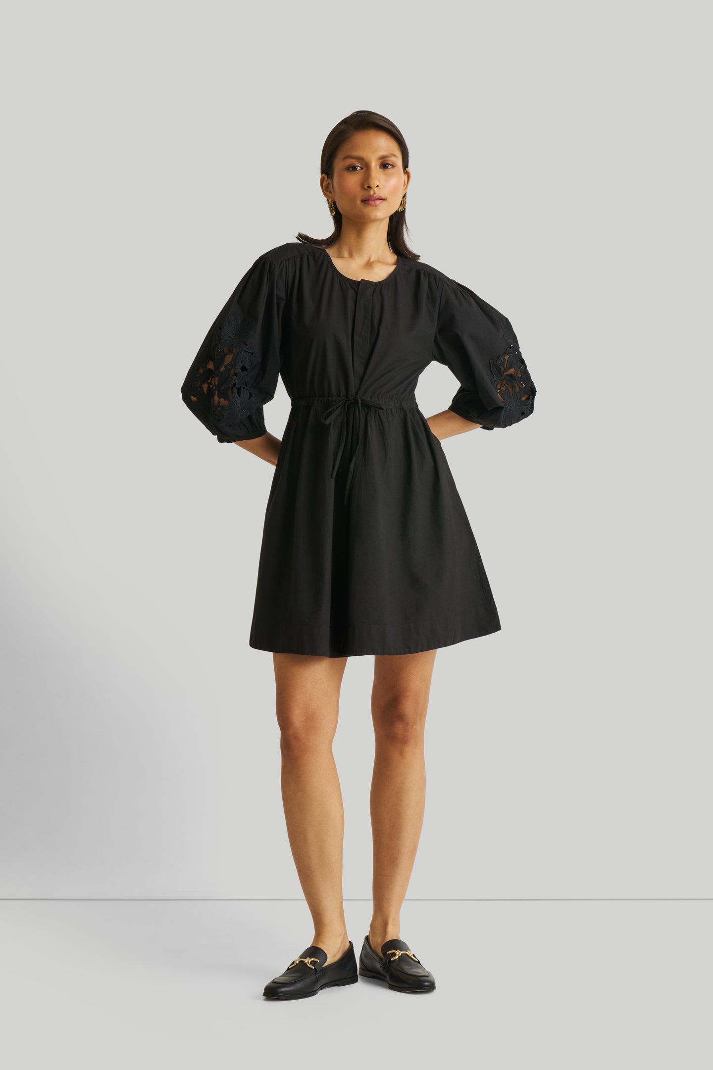 Shirt Dress with Balloon Sleeves
