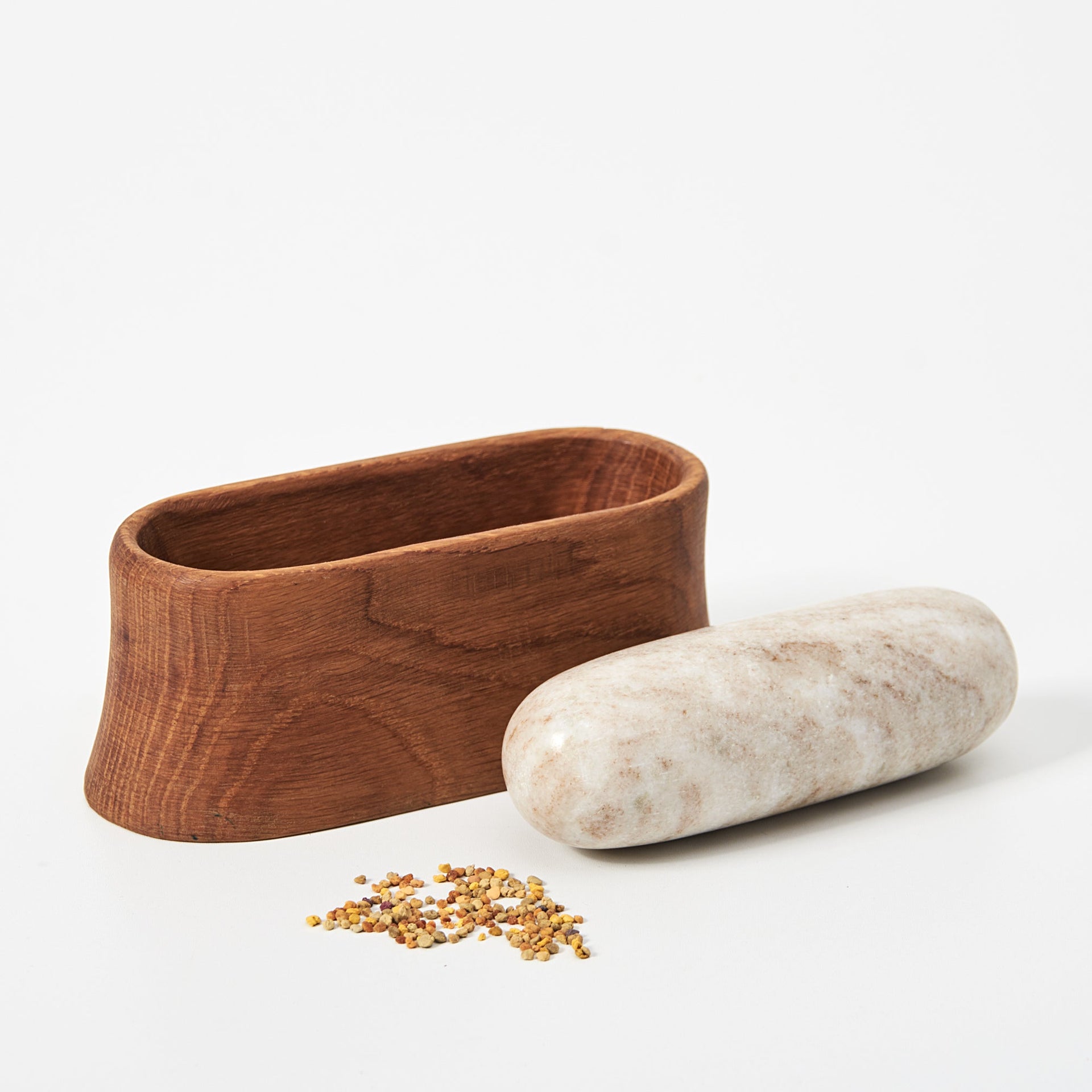 Belfort Oak Mortar and Marble Pestle