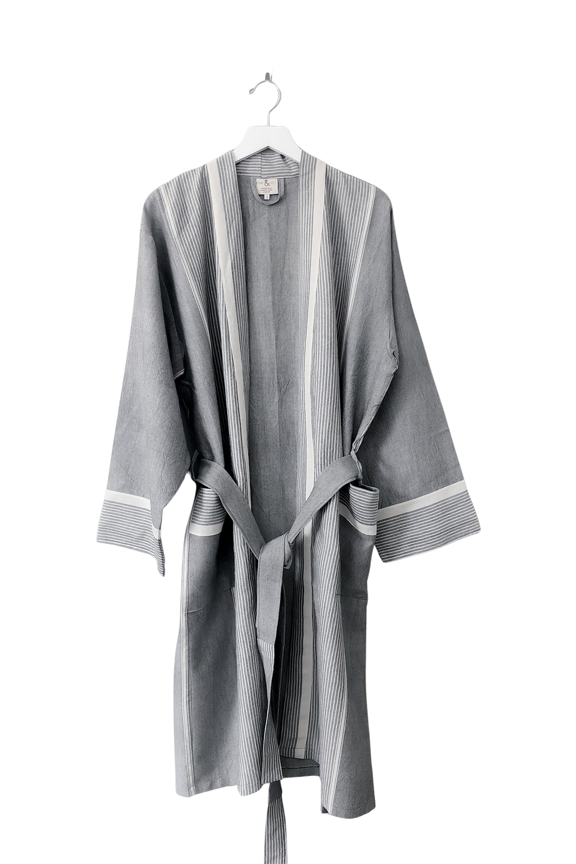 Grey Stripe Tribeca Long Bathrobe
