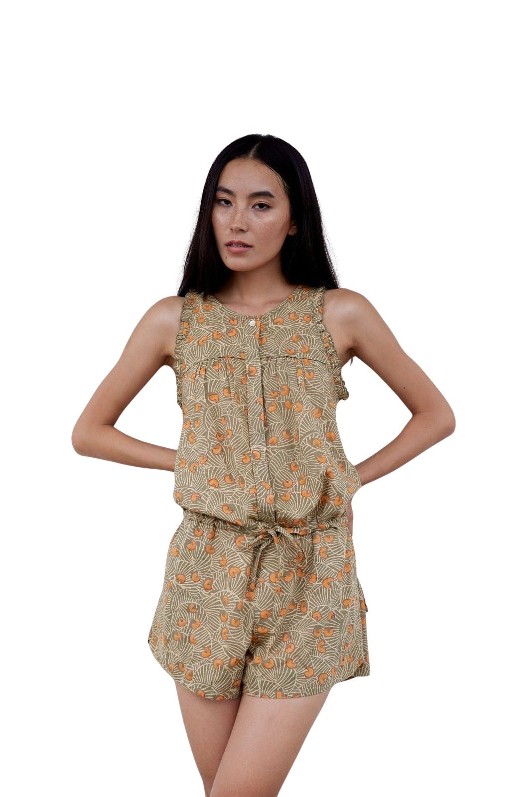 Hand-Printed Simané Romper