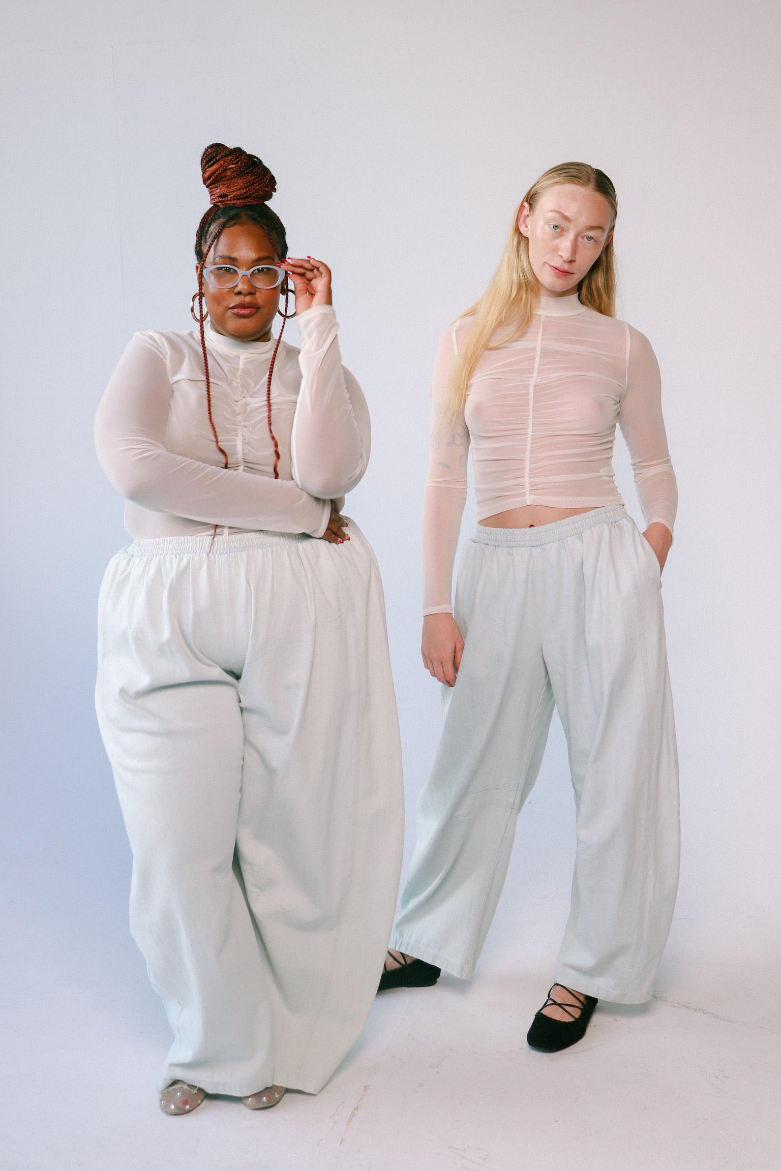 hudson bleached heavyweight denim barrel pant